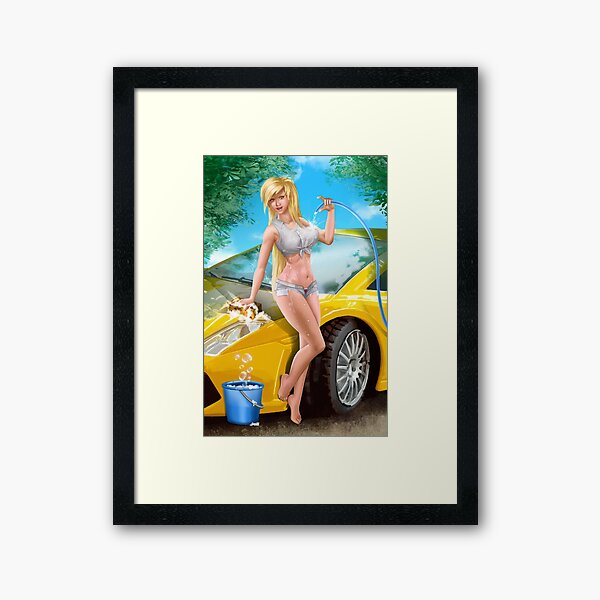Car Wash Shorts Framed Art Print