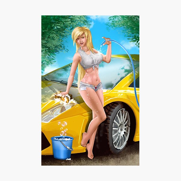 Car Wash Shorts Photographic Print