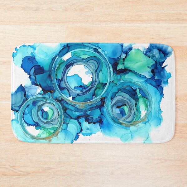 Item preview, Bright Blue, Turquoise and Gold Alcohol Ink Rings designed and sold by KCook1465.