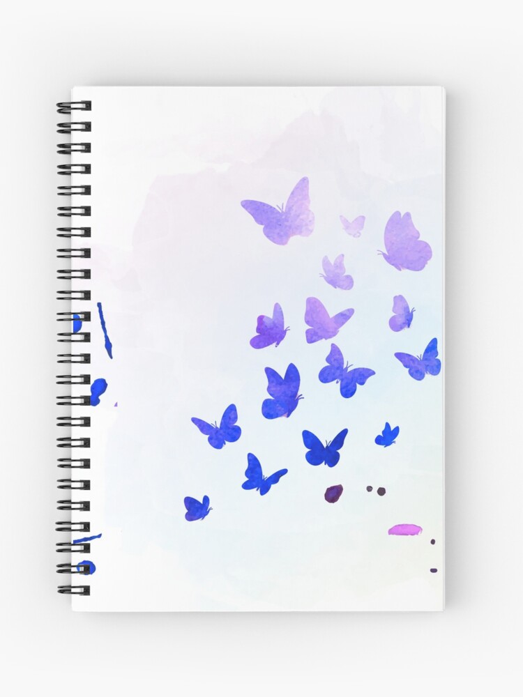 Blue Butterfly Watercolor Spiral Notebook