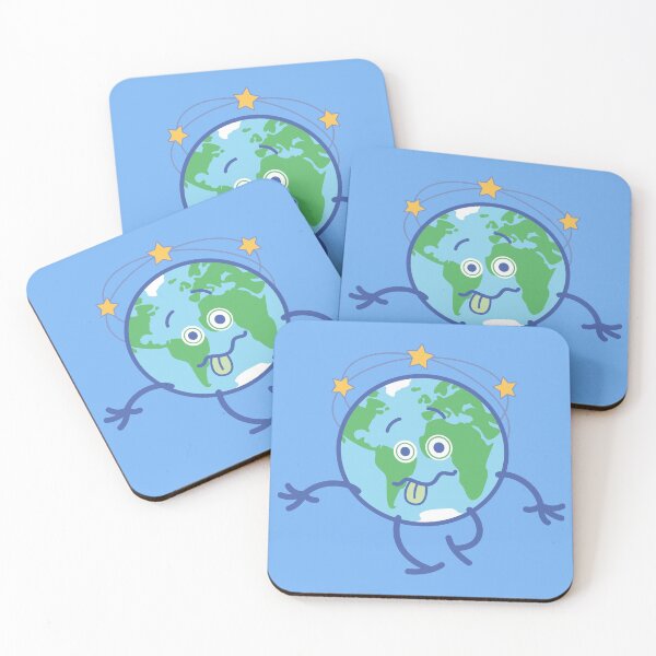 Item preview,  Cartoon Earth walking unsteadily and feeling dizzy  designed and sold by Zoo-co.