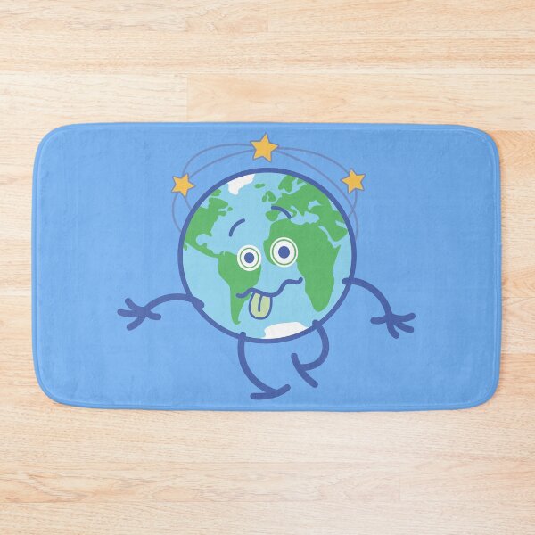 Item preview,  Cartoon Earth walking unsteadily and feeling dizzy  designed and sold by Zoo-co.