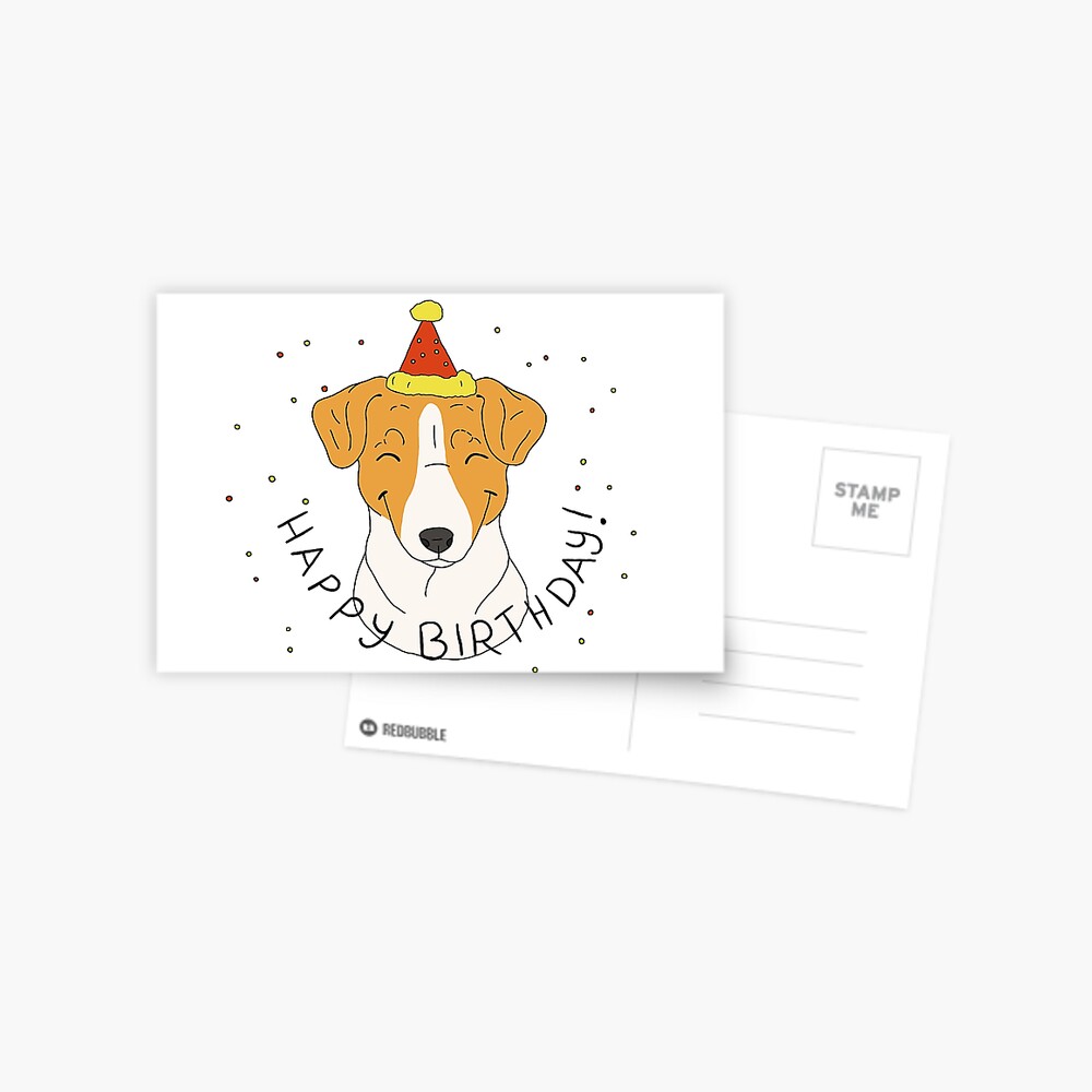 Carte De Vœux Joyeux Anniversaire Jack Russell Par Cynthiaetal Redbubble