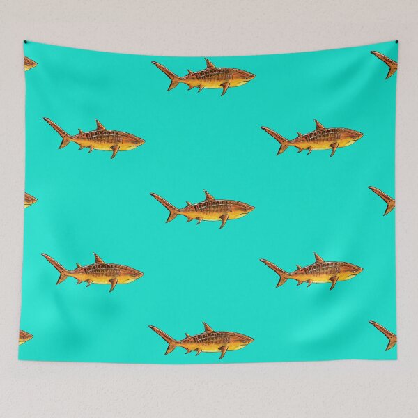 Item preview, Watercolor Tiger Shark Illustration designed and sold by bslatecreations.