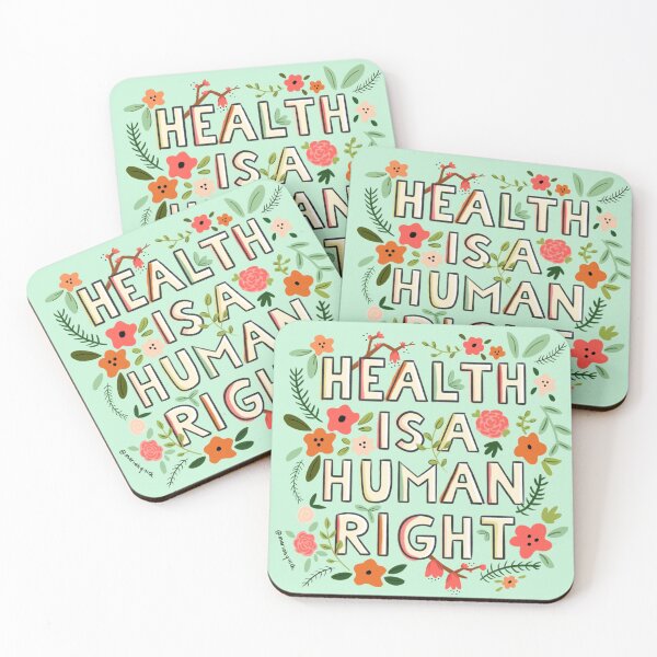 Item preview, Health is a human right! Pastel floral print / sticker designed and sold by Mariah Quick.