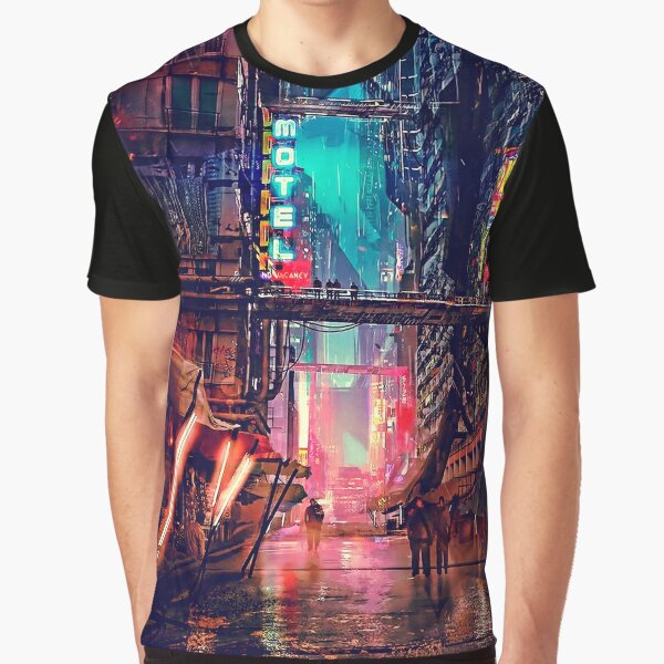 Cyberpunk Cool Cat Vaporwave Aesthetic Graphic T-Shirt Unisex 100