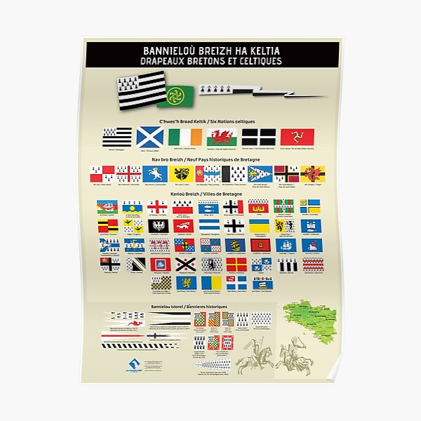 Breton and Celtic flags Poster