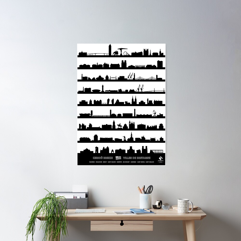 Poster « Monuments des grandes villes de Bretagne»
