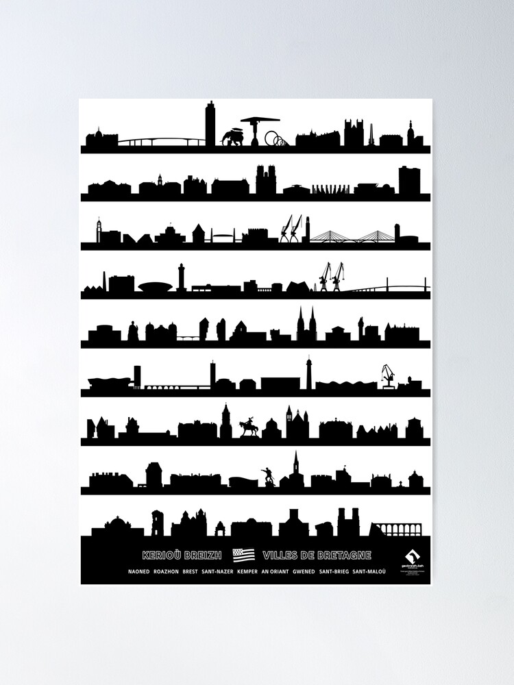 Poster ''Monuments des grandes villes de Bretagne' : autre vue