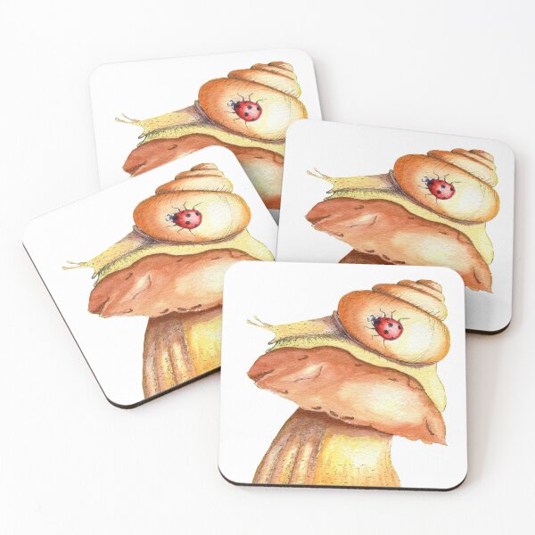 Item preview, Watercolor mushroom, smail and ladybug designed and sold by NataBold.