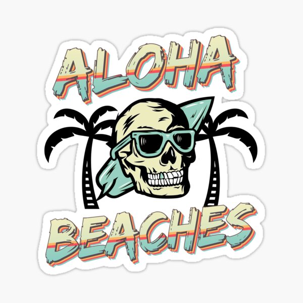 Item preview, Surfing Aloha Beaches Skull Palm Trees designed and sold by OmmeDesigns.