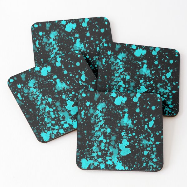 Item preview, Teal Neon Paint Splatters designed and sold by digitalvintage.
