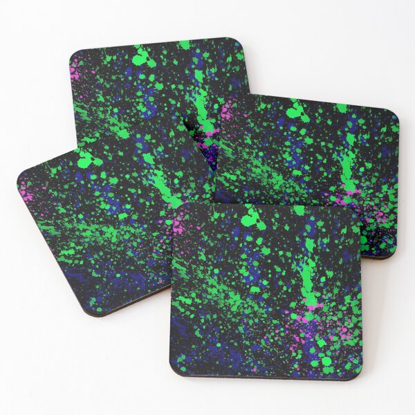 Item preview, Blue and Green Neon Paint Splatters designed and sold by digitalvintage.