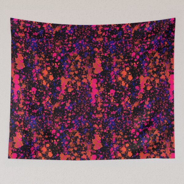 Aperçu de l'œuvre Blue Purple and Pink Neon Paint Splatters créée et vendue par digitalvintage.