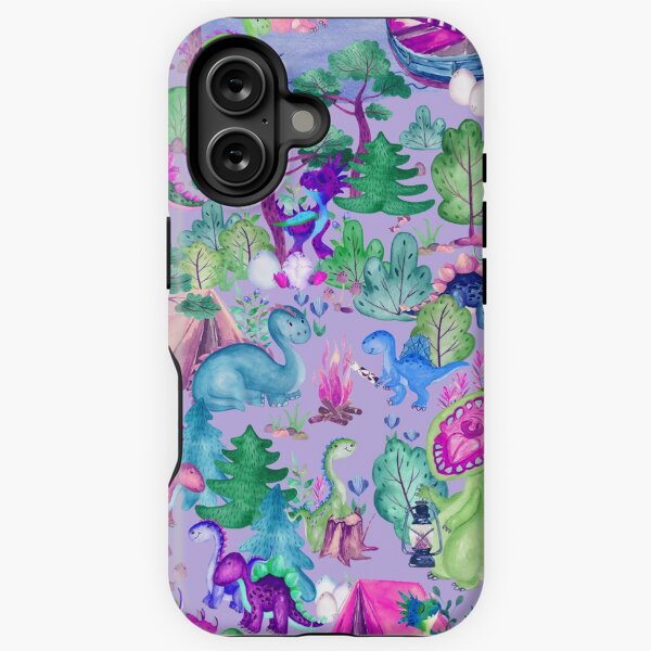 Item preview, Watercolor Dinosaur Camping Kids Dino Pattern Pink designed and sold by SamAnnDesigns.