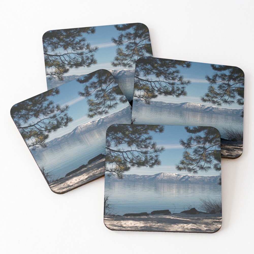 "Lake Tahoe Mountains" Coasters (Set of 4) for Sale by SethRussellArt