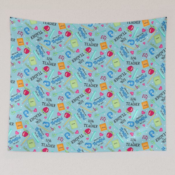 Item preview, Love a Teacher Words and Art Light Blue designed and sold by phyllisdobbs.
