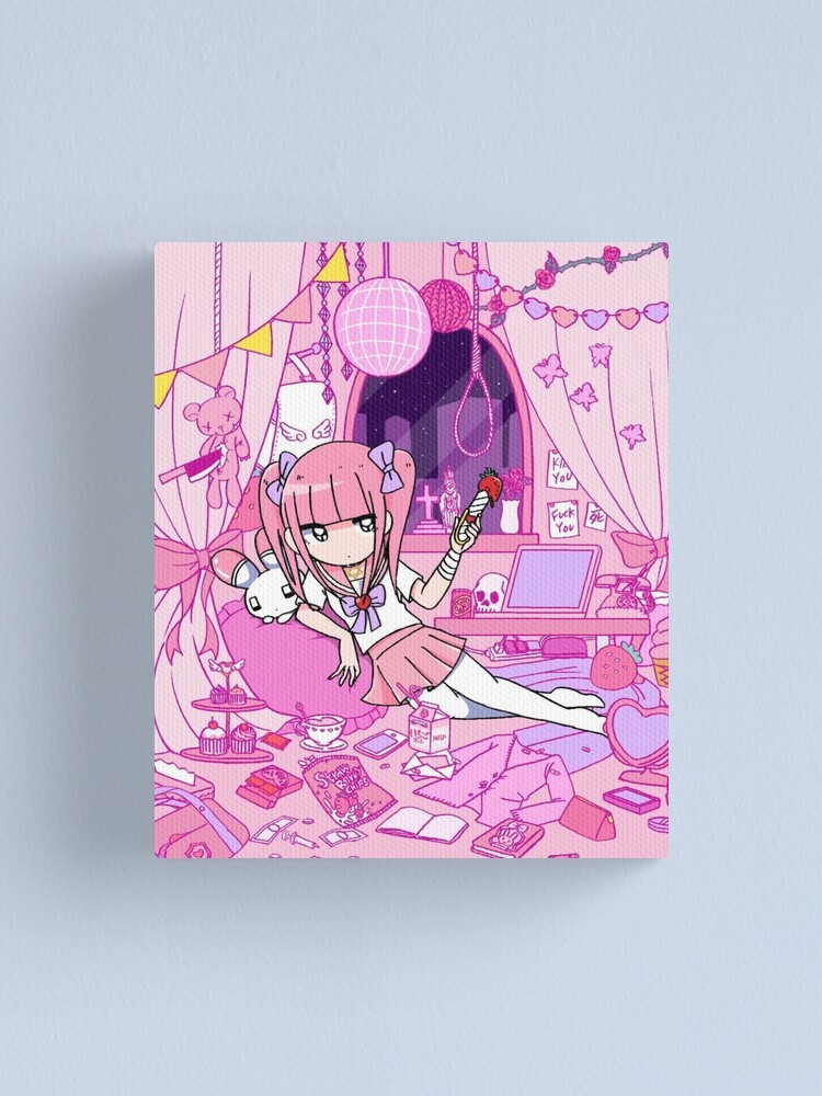 Menhera chan peeker - Peeking anime girl Sticker for Sale by giftycat