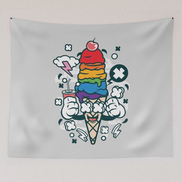 Item preview, Ice Cream Cartoon Character - Rainbow of fun art illustration designed and sold by Nickelparis.