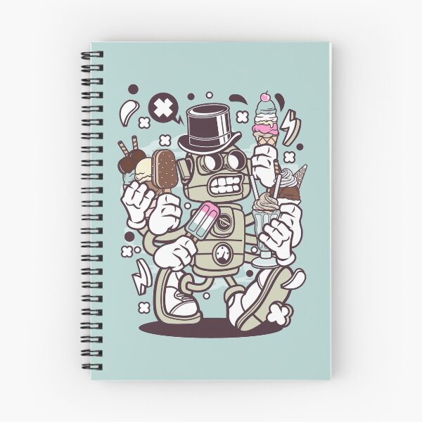 Item preview, Ice Cream Robot Cartoon Character - fun art design illustration designed and sold by Nickelparis.