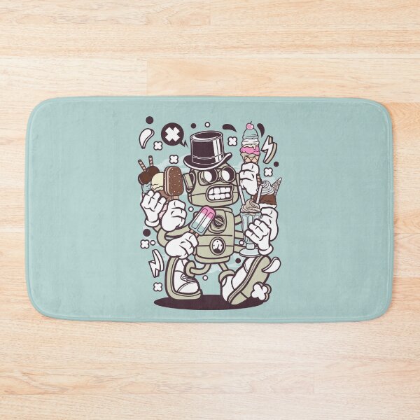 Item preview, Ice Cream Robot Cartoon Character - fun art design illustration designed and sold by Nickelparis.