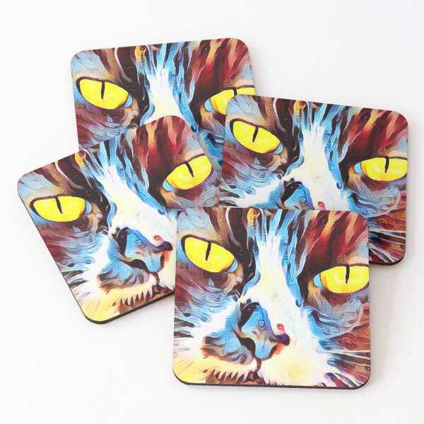 Item preview, Colourful Art Portrait of a Pet Cat designed and sold by phutball.