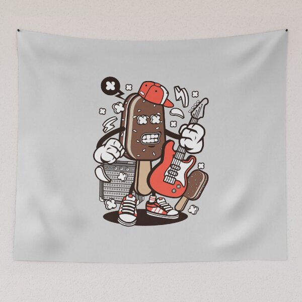 Item preview, Ice Cream Rock Star Cartoon Character - fun art design illustration designed and sold by Nickelparis.