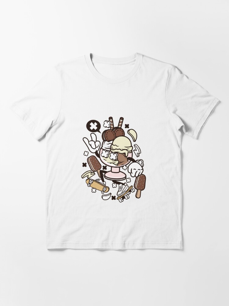 Ice Cream Skater Funny Cool Cartoon Skateboard T-Shirt