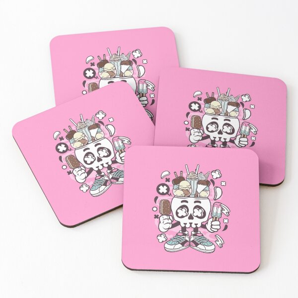 Item preview, Ice Cream Skull Head Cartoon Character - fun art design illustration designed and sold by Nickelparis.