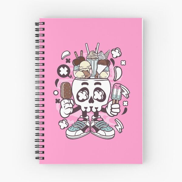 Item preview, Ice Cream Skull Head Cartoon Character - fun art design illustration designed and sold by Nickelparis.