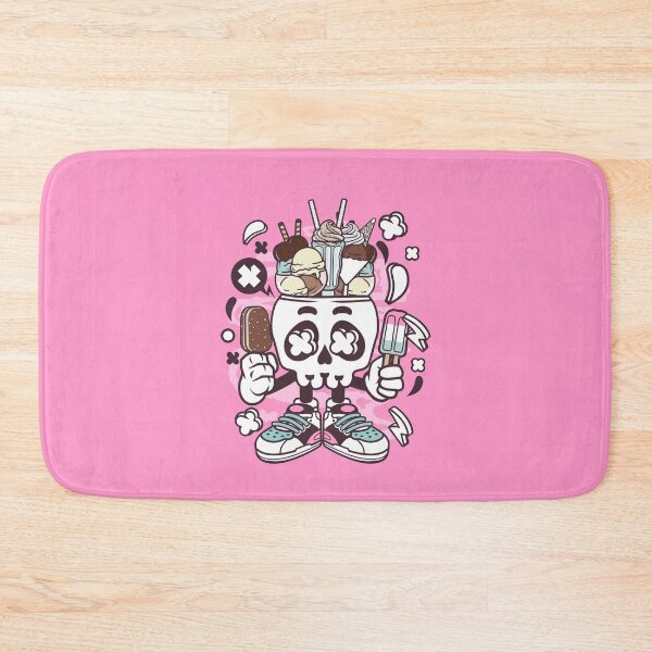 Item preview, Ice Cream Skull Head Cartoon Character - fun art design illustration designed and sold by Nickelparis.
