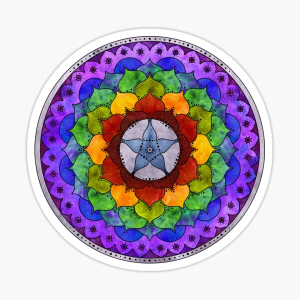 Star Mandala Rainbow Sticker