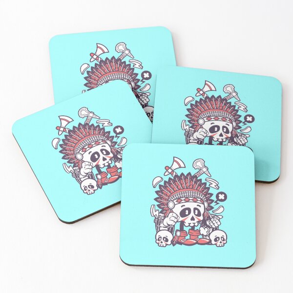 Item preview, Indian Chief Skull Cartoon Character - fun art  illustration designed and sold by Nickelparis.