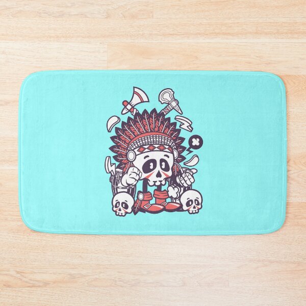 Item preview, Indian Chief Skull Cartoon Character - fun art  illustration designed and sold by Nickelparis.