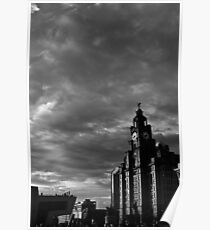 The Liver Building on a Breezy Day in Liverpool Poster