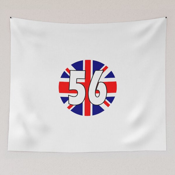Item preview, UK flag with number 56 - fifty six designed and sold by AllShirts21.