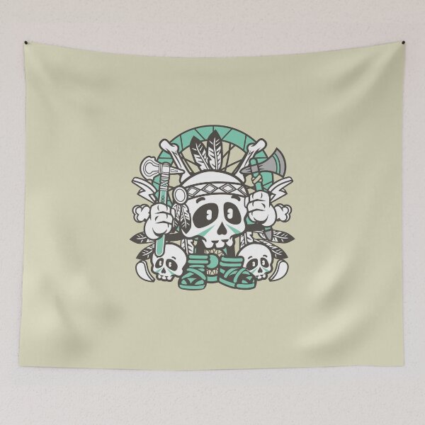 Item preview, Indian Skull Cartoon Character - fun art  illustration designed and sold by Nickelparis.