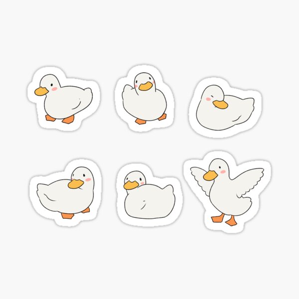 Cute Duck Sticker Paper Stickers, Labels & Tags trustalchemy.com