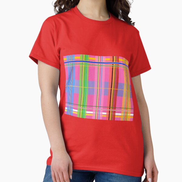 Bright Plaid Colors Classic T-Shirt