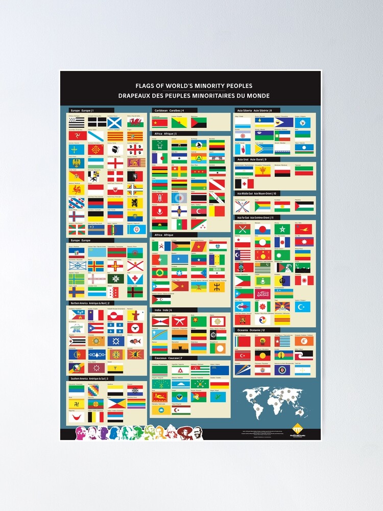 Poster ''Affiches des drapeaux des peuples minoritaires du monde' : autre vue