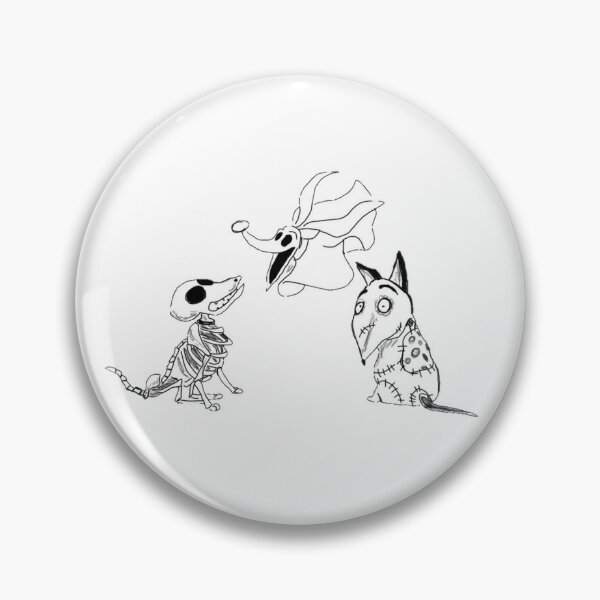 Badge for Sale avec l'œuvre « Chiens de Tim Burton » de l'artiste zazzep