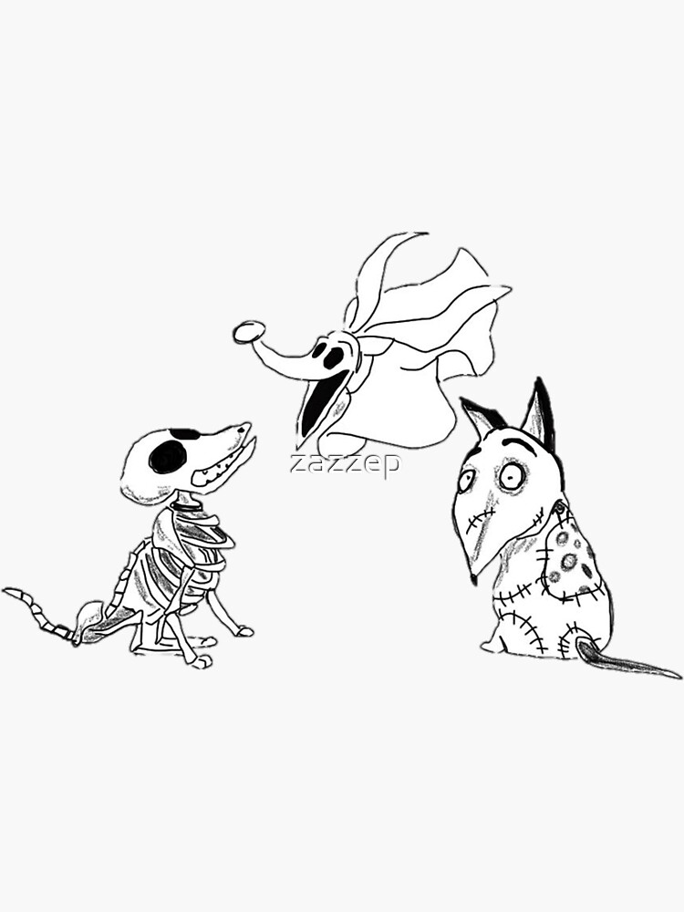 Tim Burton Dogs Sticker for Sale by zazzep