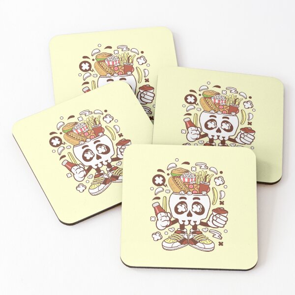 Item preview, Junk Food Skull Cartoon Character - fun art  illustration designed and sold by Nickelparis.
