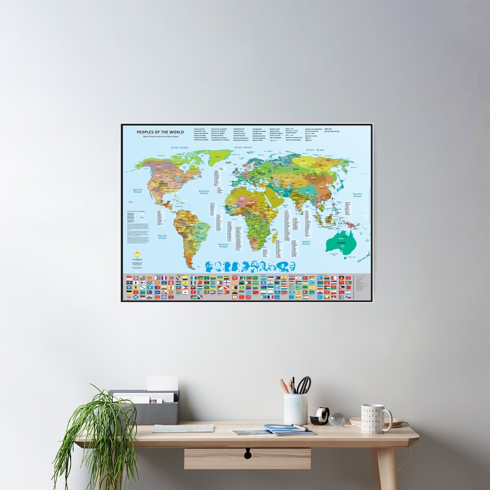 Poster « Carte des peuples du monde»