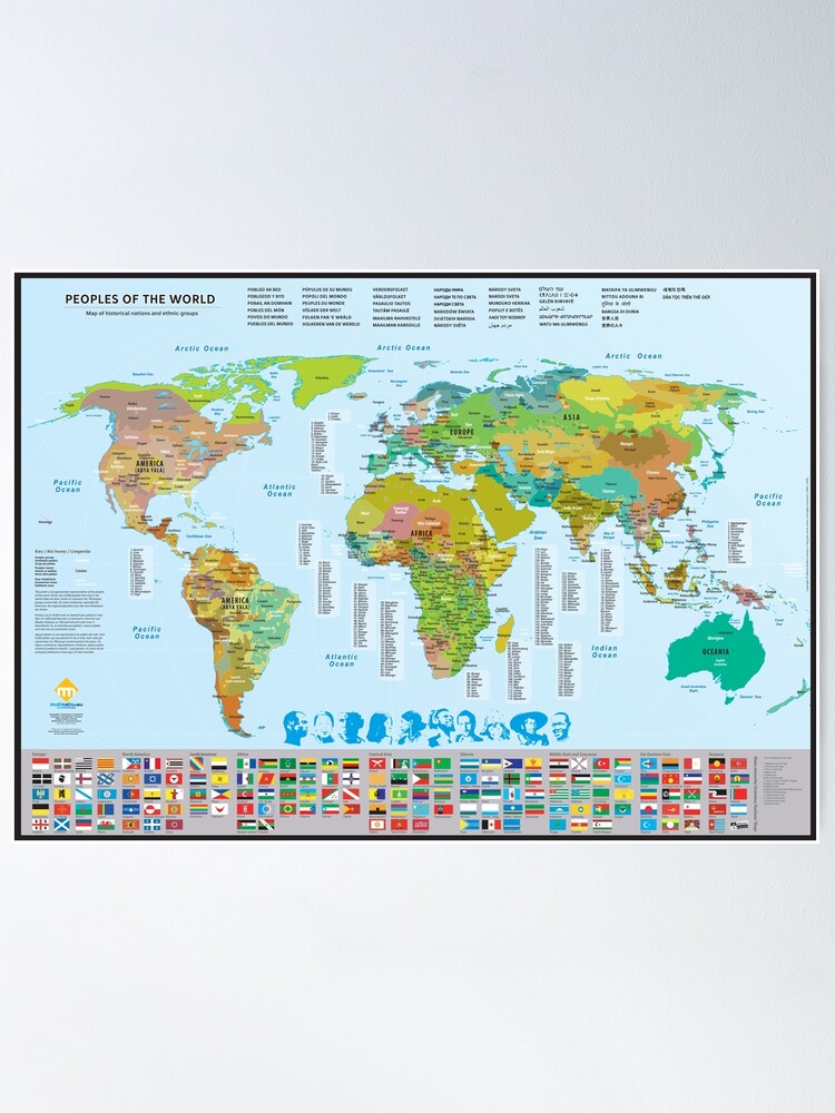 Poster 'Carte des peuples du monde' : autre vue