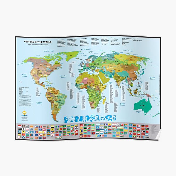 Map of the peoples of the world Poster