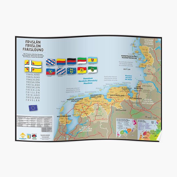 Carte de la Frise (Fryslân) Poster