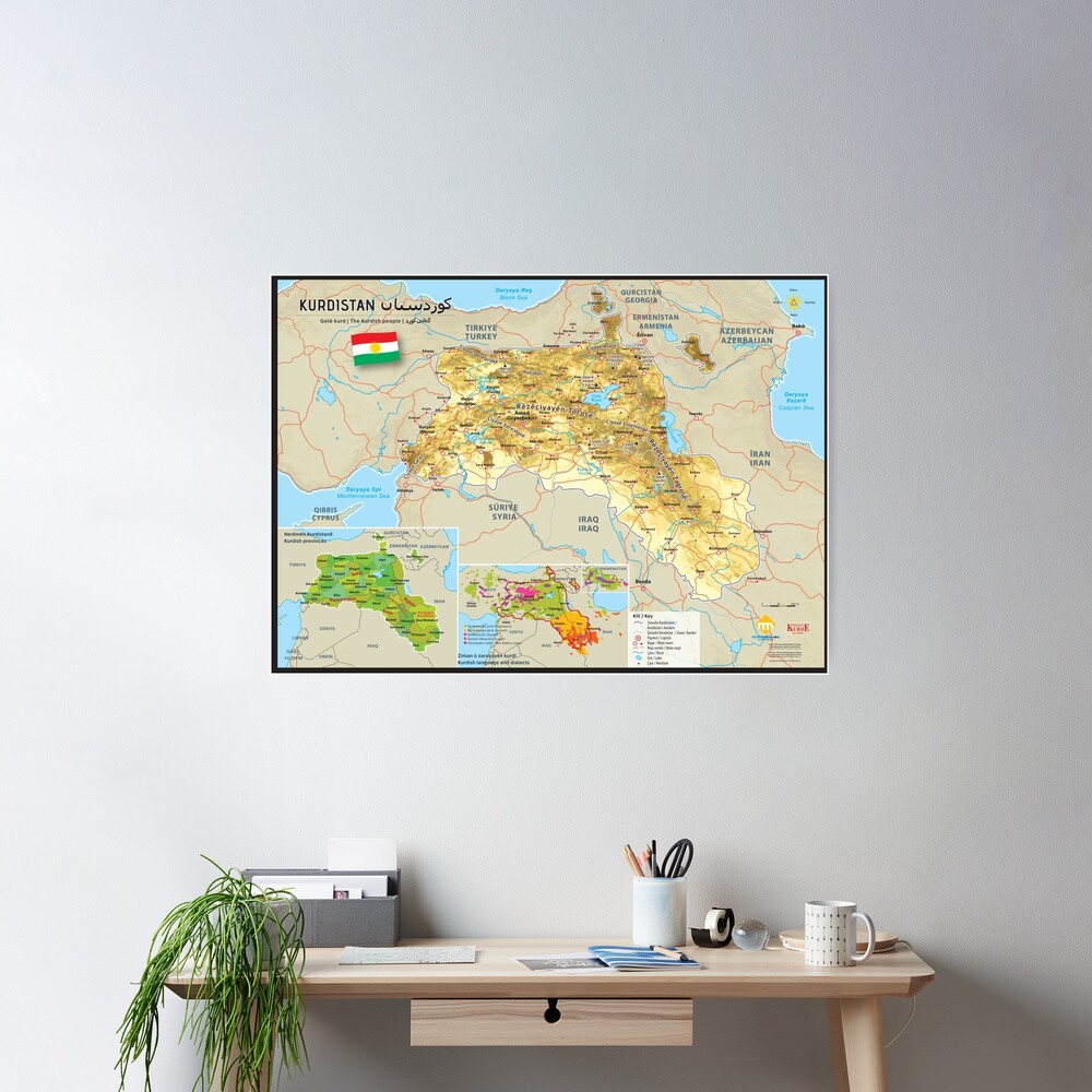 Poster « Carte du Kurdistan»