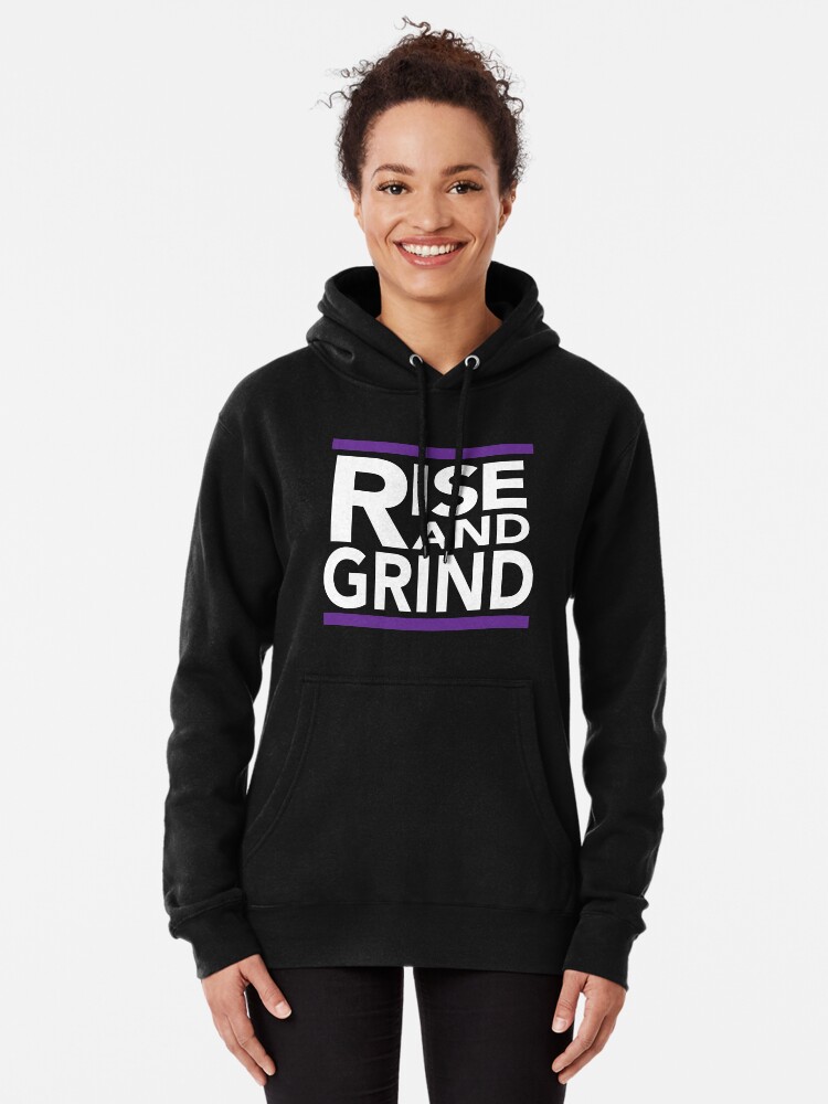Alternate view of Rise and Grind - RUN DMC - Purple Pullover Hoodie