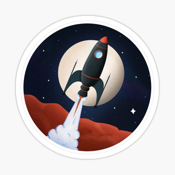 Item preview, Retro Rocketship designed and sold by SoloDesignArt.